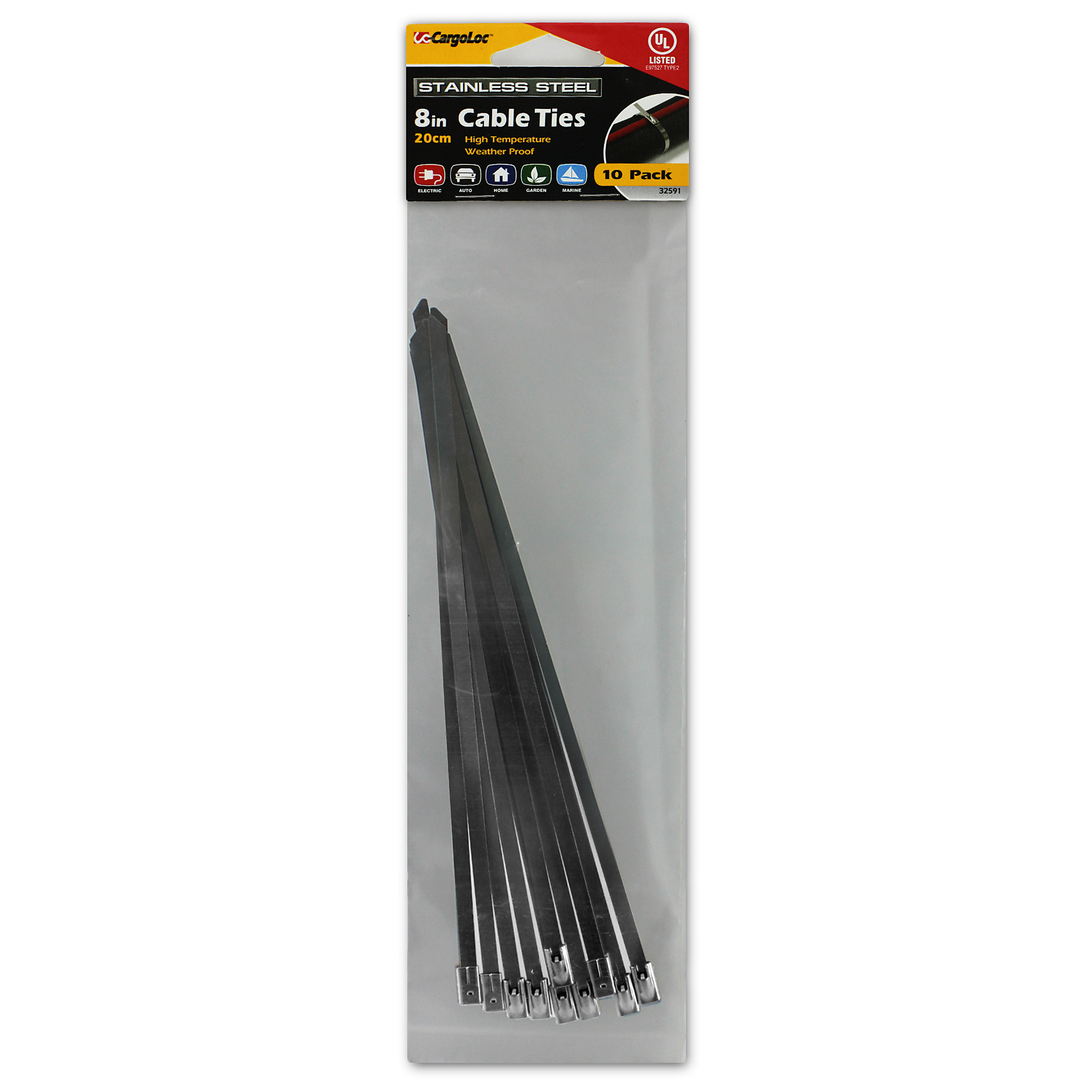 CargoLoc, 8" Stainless Steel Cable Ties, Model # 32591